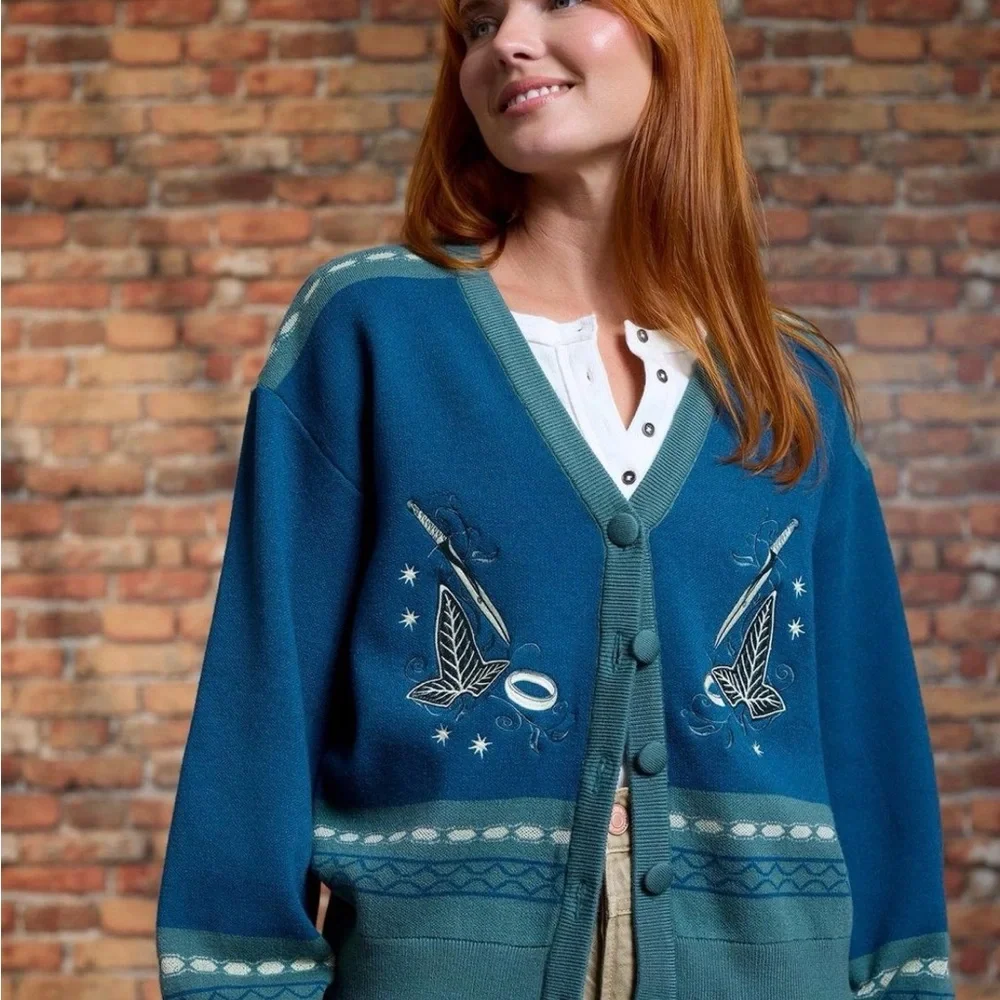Her Universe The Lord Of The Rings Doors Of Durin Glow-In-The-Dark Cardigan XL - Picture 4 of 6